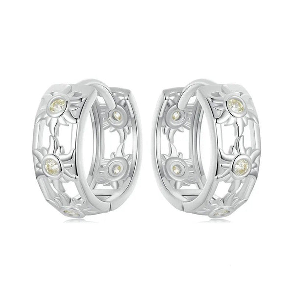 White Gold Plated Inifinite Love Hoop Earring Cartilage Earrings Lightweight