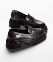 MOCCASINS BLACK CALFSKIN