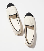 MOCCASINS WHITE BLACK LAMBSKIN