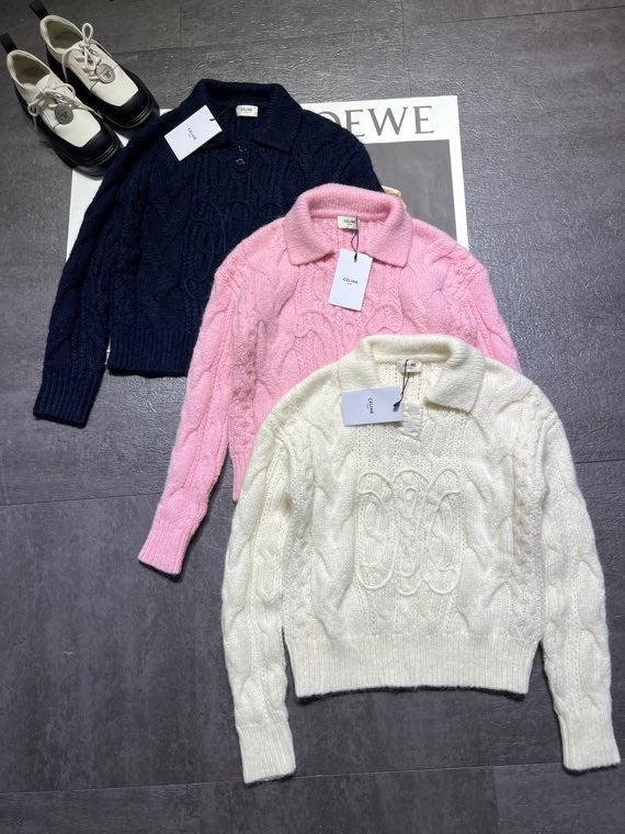 CELINE 25S EMBROIDERED ROUND-NECK SWEATER 0060