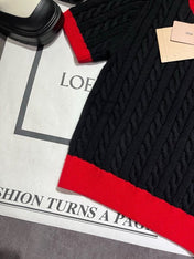 MIUMIU SHORT-SLEEVE KNIT SWEATER 530
