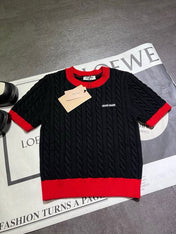 MIUMIU SHORT-SLEEVE KNIT SWEATER 530