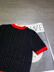 MIUMIU SHORT-SLEEVE KNIT SWEATER 530