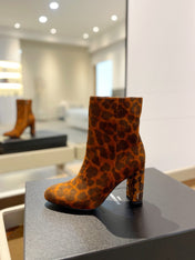 SL HONORÉ BOOTIES LEOPARD BRICK SUEDE