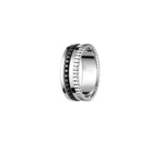 QUATRE BLACK EDITION SMALL SILVER RING