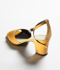 SANDALS YELLOW PATENT CALFSKIN