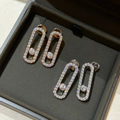 MOVE UNO MEDIUM PAVED DIAMOND EARRINGS