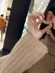 DOUBLE C MULTI HEART GOLD DROP EARRINGS