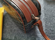 CAP-VERT PM BAG 23X8X14CM BLACK AND TAN CANVAS