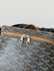 GOYA MAKEUP BOX BAG 20CM BLACK AND TAN CANVAS