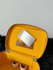 GOYA MAKEUP BOX BAG 20CM BLACK AND TAN CANVAS