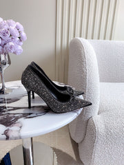 High-heels Pump Crystals 10cm Black With Crystals