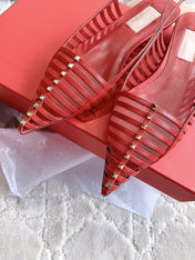 Mesh Slingback Ballerina Red