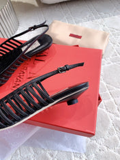 Mesh Slingback Ballerina Black