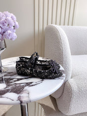 Rockstud Mesh Ballerina Black