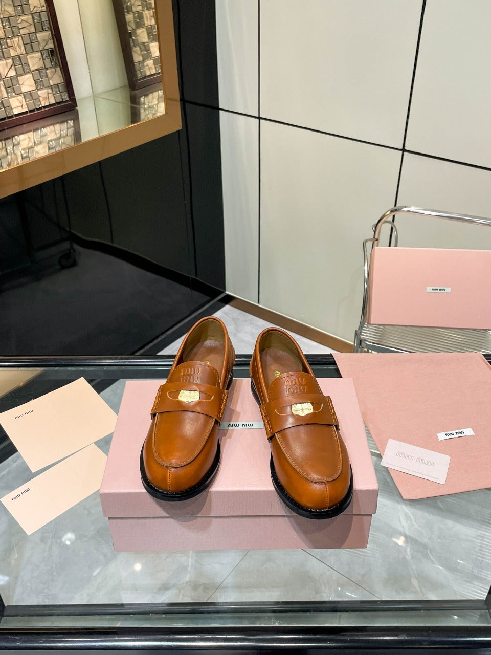 PENNY LOAFERS IN BRONZE BROWN CALFSKIN