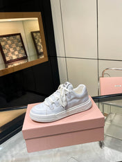 SKATEBOARD SNEAKERS IN OFF WHITE BLEACHED CALFSKIN