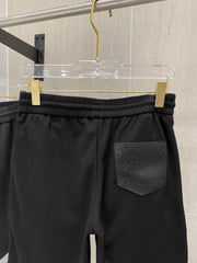 LV CASUAL SHORTS BLACK COTTON STRETCH FABRIC 239609