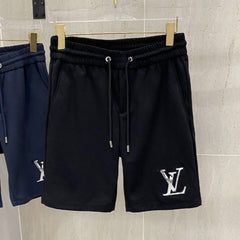LV CASUAL SHORTS BLACK COTTON STRETCH FABRIC 239609