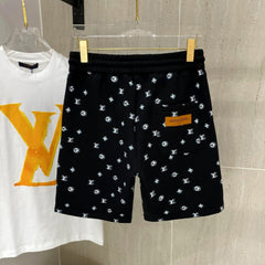 LV CASUAL SHORTS BLACK MIX WHITE COTTON STRETCH FABRIC 239612