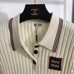 MIUMIU SHORT-SLEEVE KNIT TOP STYLE 294